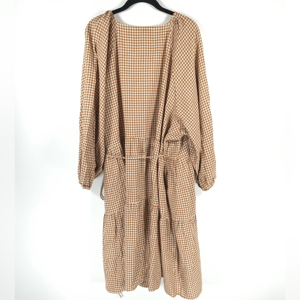 NWT MADEWELL Gingham Puff-Sleeve Wrap Mini Dress Cotton India Made NE955 Sz 4X‎ - Picture 6 of 15